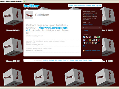 Cultdom twitter page